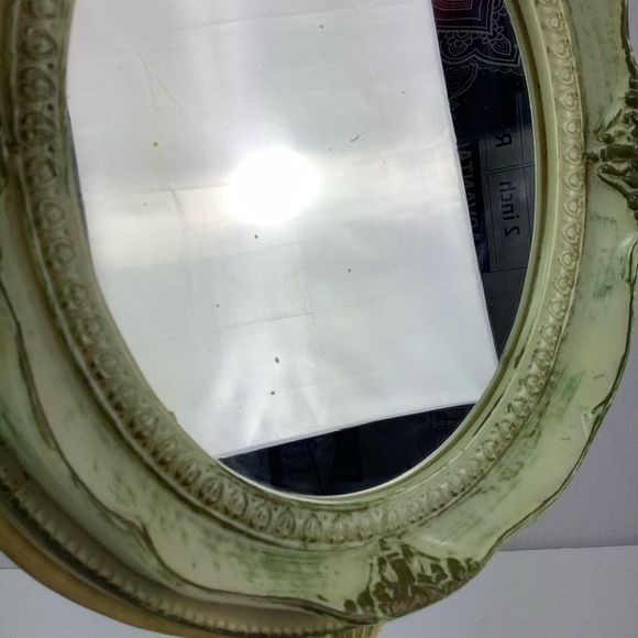 Vintage French Mirror On Stand Makeup Bedroom Decorative Standing, Hard Plastic - Picture 12 of 12